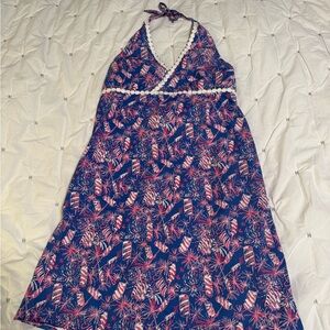 Lilly Pulitzer Girls Size 16 McCallum halter dress in “Sparks Fly” pattern